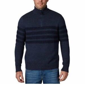 Tahari Mens Quarter Zip Sweater COLOR:Indigo Heather SIZE:M NWT